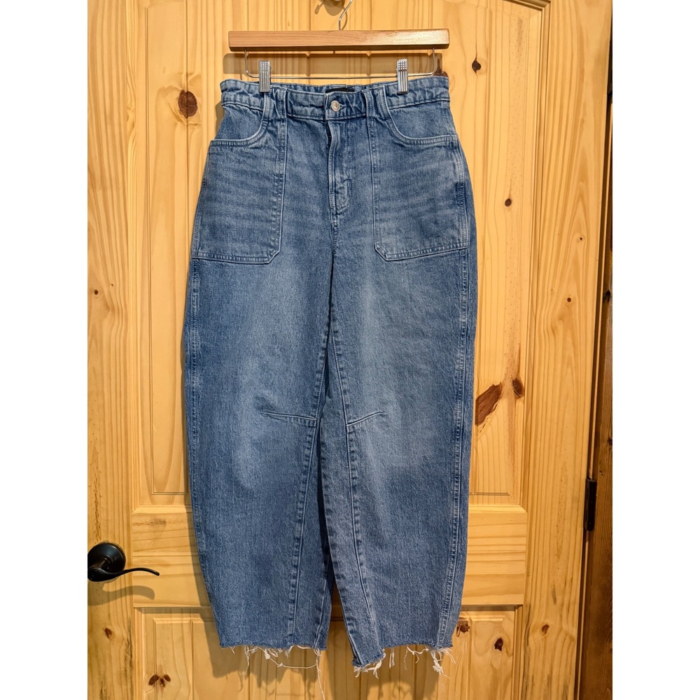 Free Assembly Womens High Rise Utility Carpenter Jeans Medium Wash Blue Size 6